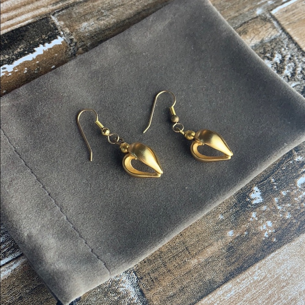 New Plated 3D Heart Earrings